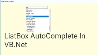 ListBox AutoComplete Using TextBox From Database | In Visual Basic .Net | Anmol VB.Net | Part-1