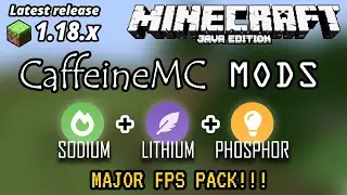Minecraft Java 1.18.2 Sodium Lithium Phosphor Hydrogen CaffeineMC Mods (Jellysquid) FPS Mods