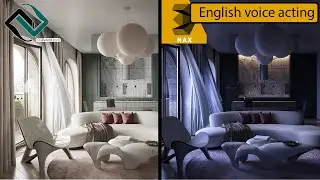 3D rendering of night lighting in 3D Max and Corona Render