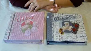 Álbumes de fotos bebé duo azul y rosa 01. Álbum bebé scrapbook. Regalo para bautizo o nacimiento
