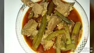 Bhindi gosht(mutton)
