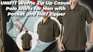 UNIFIT Waffle Zip Up Casual Polo Shirts for Men with Pocket and Half Zipper | #Unifit | #tiktokshop