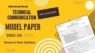 Technical Communication BAS301/401-New Syllabus -Model Question Paper, AKTU