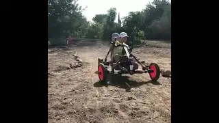 Karting on the dirt track 