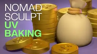 Nomad Sculpt Tutorial: Detailed Textured High Res Coin into LOW POLY Coin!  | 4K