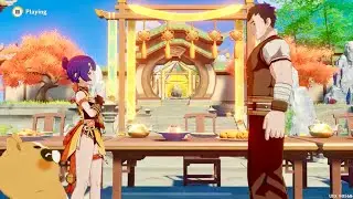 Xiangling & Yanxiao Try Each Others Dishes- Moonlight Merriment: Part II | Genshin Impact
