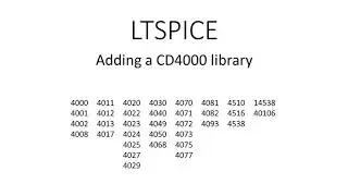 LTSPICE: Adding A CD4000 Library (With 40106 Oscillator Example!)