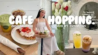 cafe hopping in seattle 🍓🍵✨ aesthetic coffee shops, asian dessert cafes,  cool coffee drinks
