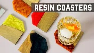 How to Make Colorful Epoxy and Wood Coasters l Easy DIY Project