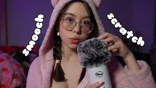 ASMR Upclose Soft Kisses, Wet Mouth Sounds, and Gentle Head Scratches