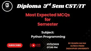 Diploma 3rd Sem CST/IT | Python Programming MCQ Marathon | 50+ Important Questions 