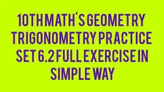 10th Math's Part-2 Geometry Trigonometry Practice Set 6.2