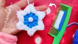 It's so Beautiful 🌟🎄 Easy Snowflake Making Idea with Yarn- DIY Amazing Christmas Ornaments with wool