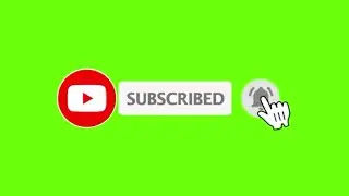 YouTube like subscribe bell icon buttons green screen | End Screen