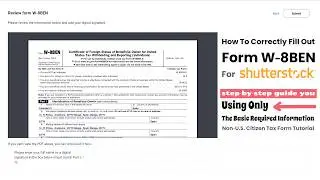 How to Fill Out Form W‑8BEN for Your Shutterstock Contributor Account Using Only Basic Info: Non‑U.S