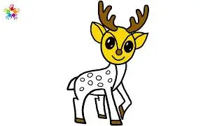 How to draw a deer. Deer drawing for kids and toddlers..