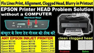 Epson Printer Head Cleaning Without PC | How to Clean Clogged Print Head Nozzles | EPSON Support