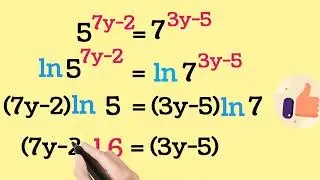 5^(7y-2)= 7^(3y-5). y=?