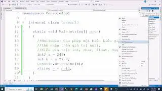 C#-SE1639: Session 7. Nullable, var, dynamic, Class Generic, Method Generic, Interface Generic