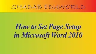 Page setup & watermark in Ms word 2007