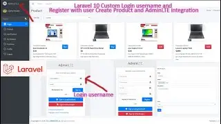 Laravel 10 Custom Login username and Register with user Create Product and AdminLTE integration