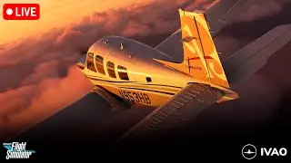 MSFS 2020 - Voando Visual com Beechcraft Bonanza 🔴LIVE🔴  - IVAO