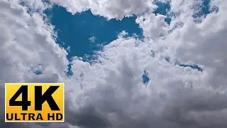 Blue Sky and Clouds Screen Saver (No sound) 2 Hours 4K UHD