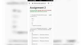 NPTEL | SIGNALS AND SYSTEMS | Assignmnet 2 solutions 