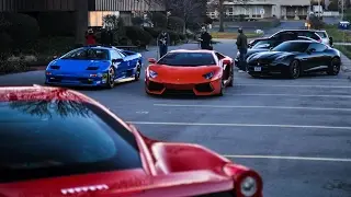 Ferrari F12 at YCPN & Aventador Tunnel Run - Ghibli Central