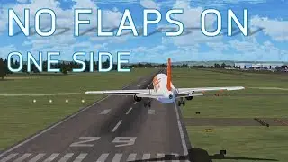 FSX Right Flaps Failure | Landing with No Flaps on One Side