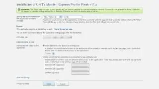 Install UNITY on Parallel's Plesk Panel