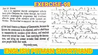 Exercise-98 Dictation for beginners, english pitman shorthand