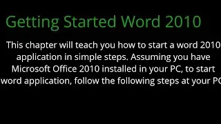 Getting Started Word 2010