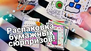 РАСПАКОВКА БУМАЖНЫХ СЮРПРИЗОВ😂😻