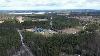 Drone flight from old mine to Vuonos  mine,Outokumpu, Eastern Finland 6.5.23