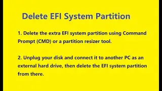 Delete EFI System Partition using CMD or Free Tool? Move It