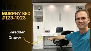 White Murphy bed and Desk 123-1023