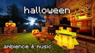 Minecraft Halloween Music & Spooky Cute Ambience | Cozy Frog Wizard Hideout