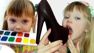 Настя и игры для детей про вредные сладости и конфеты