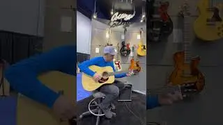 Jake Workman of Kentucky Thunder on the Collings Guitars Builder’s Choice prototype at NAMM 2024.