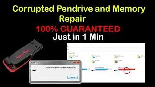 How to Repair Corrupted Pendrive and Memory using command only 1 mins