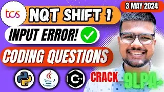 TCS 3 May 2024 Exam Coding Questions & Solution | TCS NQT Preparation 2024 | 