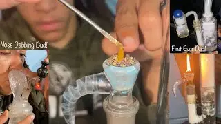 How FAST Can I SMOKE 3 HALF GRAM Bowls Topped With WAX?? +My Neighbor Takes His FIRST DAB For 7/10!!