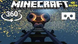 Space Roller Coaster in 360° - Minecraft 3D