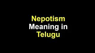 Nepotism Meaning in Telugu