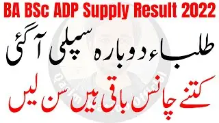 BA BSc Supply Result 2022 PU | Dubara Supply Agai Kitny Chances Baki Hain