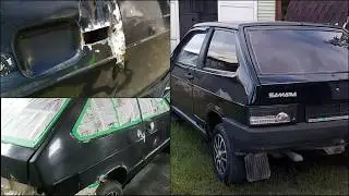 Modification of the VAZ (Lada) 2108 car in Black color. Satisfying before and after video.