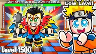 I KILLED TYRANT OF THE SKIES ON THE LOWEST LEVEL ACCOUNT IN BLOX FRUITS 😱 | ROBLOX