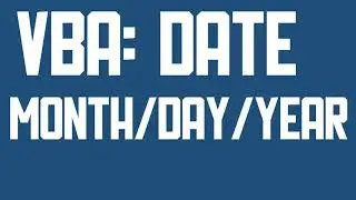 VBA Day, Month and Year of a Date