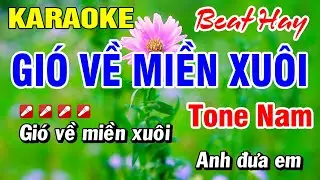 Karaoke Gió Về Miền Xuôi (Beat Hay) Tone Nam Nhạc Sống | Hoài Phong Organ